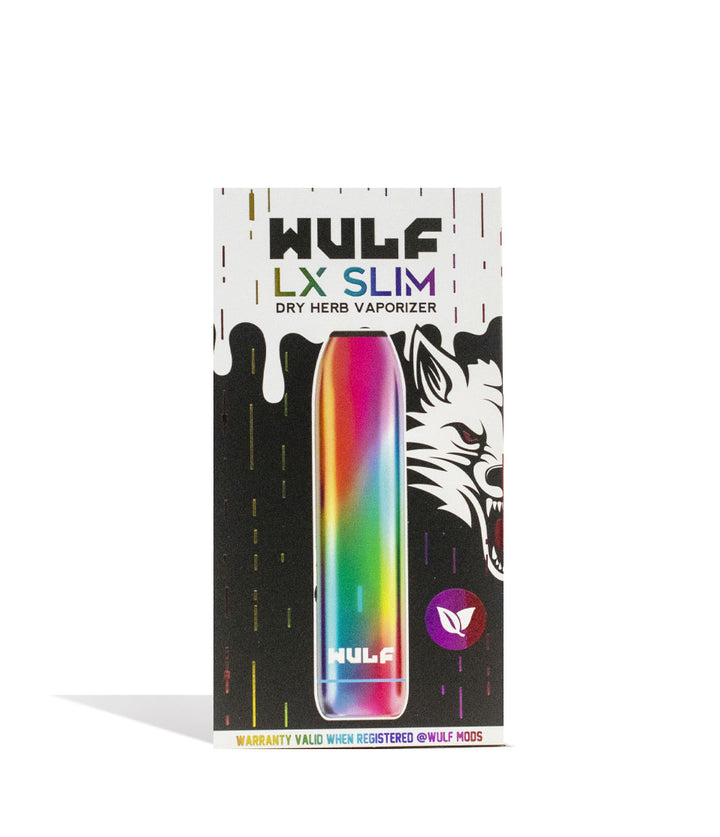 Full Color packaging Wulf Mods LX Slim Portable Dry Herb Vaporizer on white background