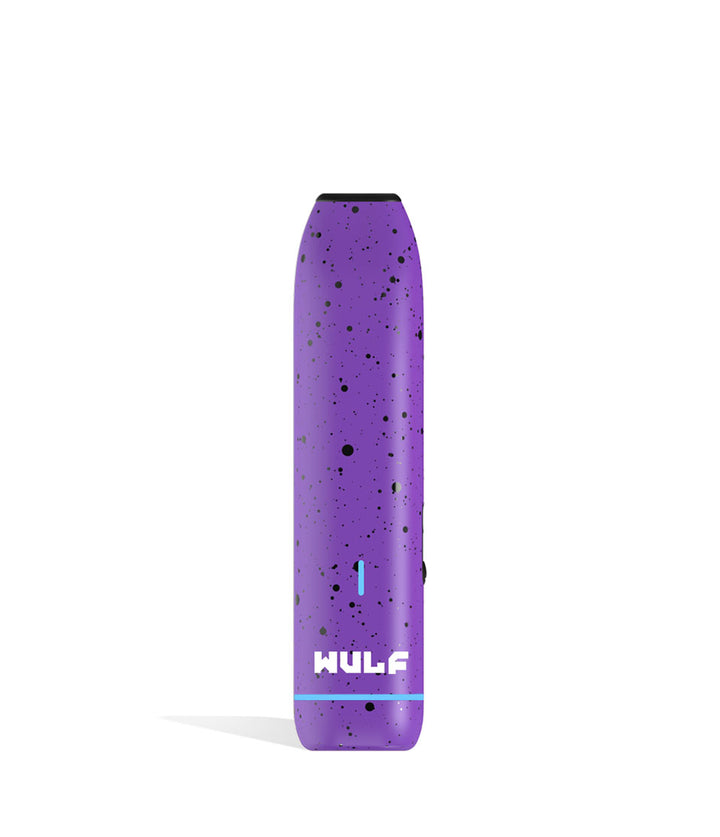 Purple Black Spatter Wulf Mods LX Slim Portable Dry Herb Vaporizer on white background