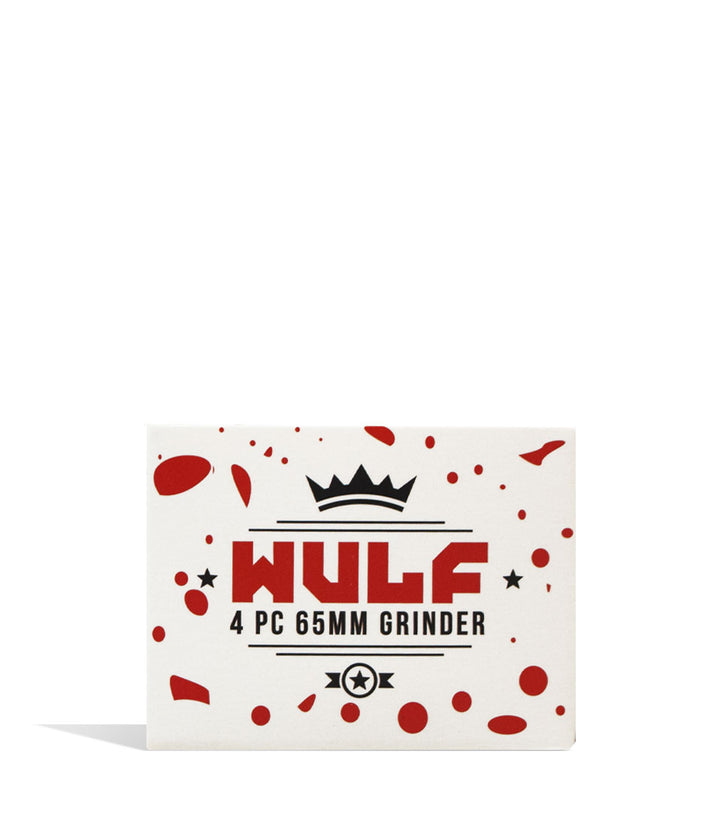 White Red Spatter Wulf Mods 4pc 65mm Spatter Grinder packaging on white background