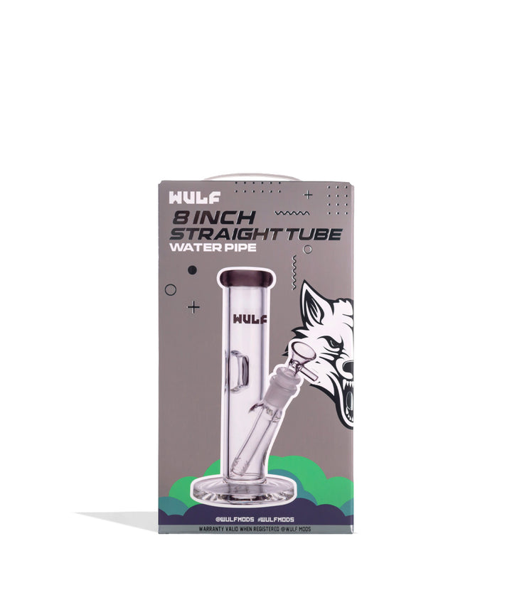 Smoke Wulf Mods 5mm 8inch Straight Water Pipe Packaging Front View on White Background
