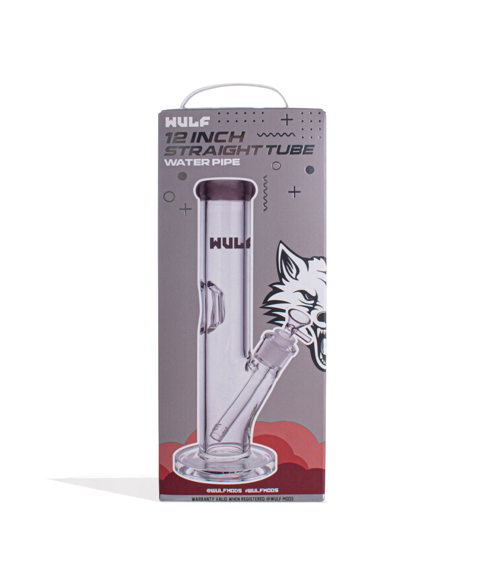 Smoke Wulf Mods 7mm 12inch Straight Water Pipe Packaging Front View on White Background