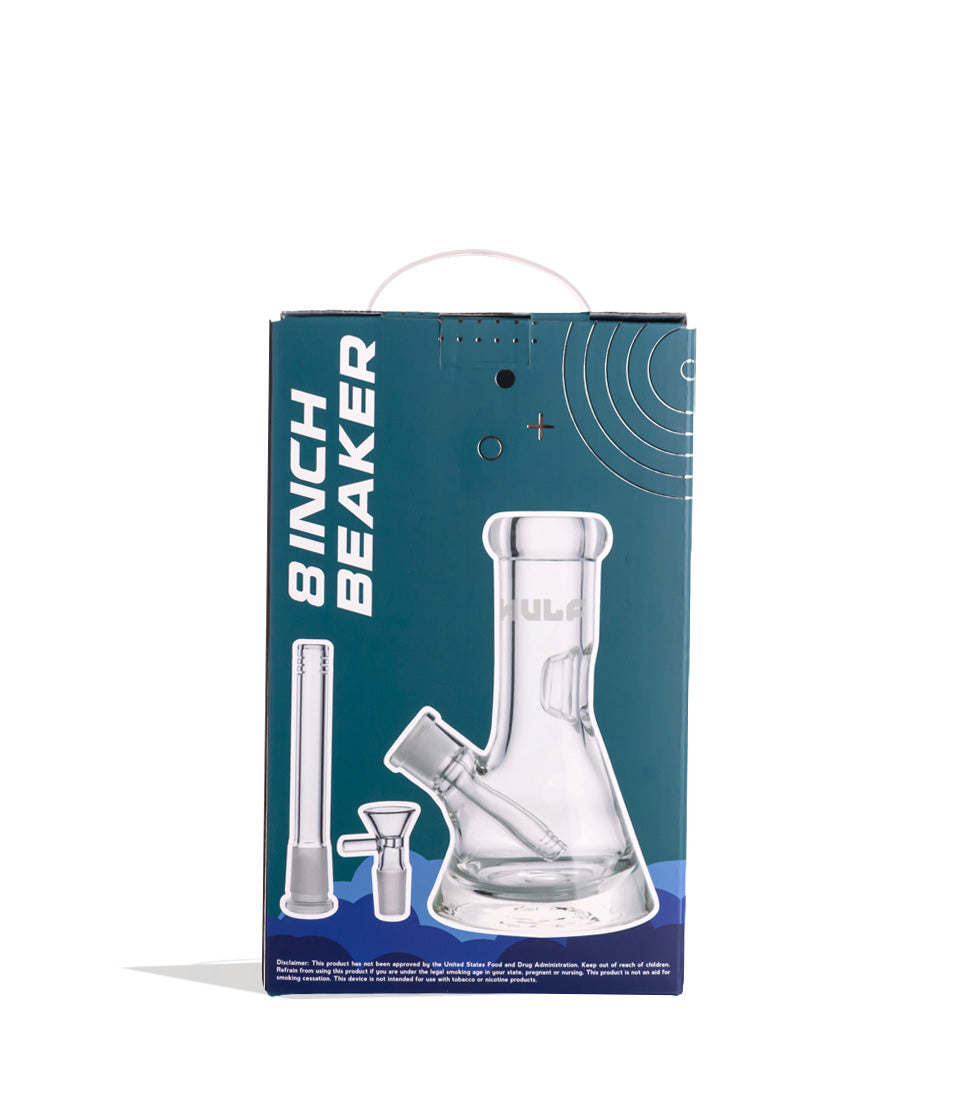 Wulf Glass 9mm 8inch Beaker Water Pipe Packaging Back View on White Background