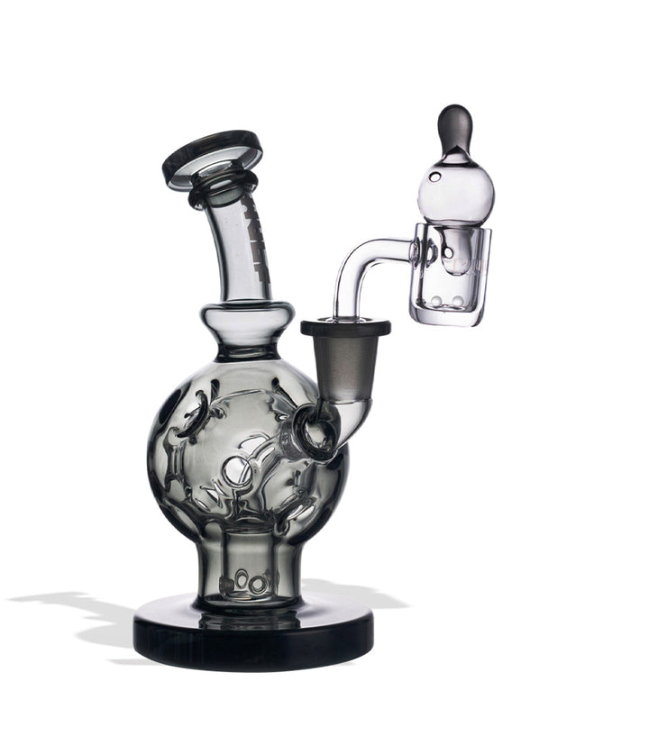 Smoke Wulf Mods Atom 14mm Dab Rig with Quartz Banger Side View on White Background