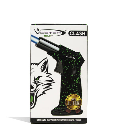 Black Green Spatter Wulf Mods Clash Torch Packaging on white background