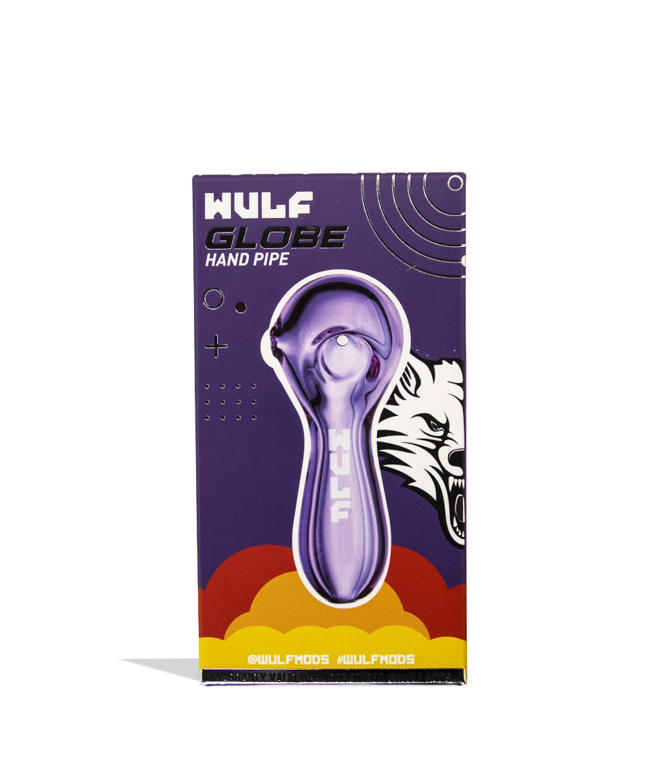 Purple Wulf Mods Globe Hand Pipe Front Packaging View on White Background