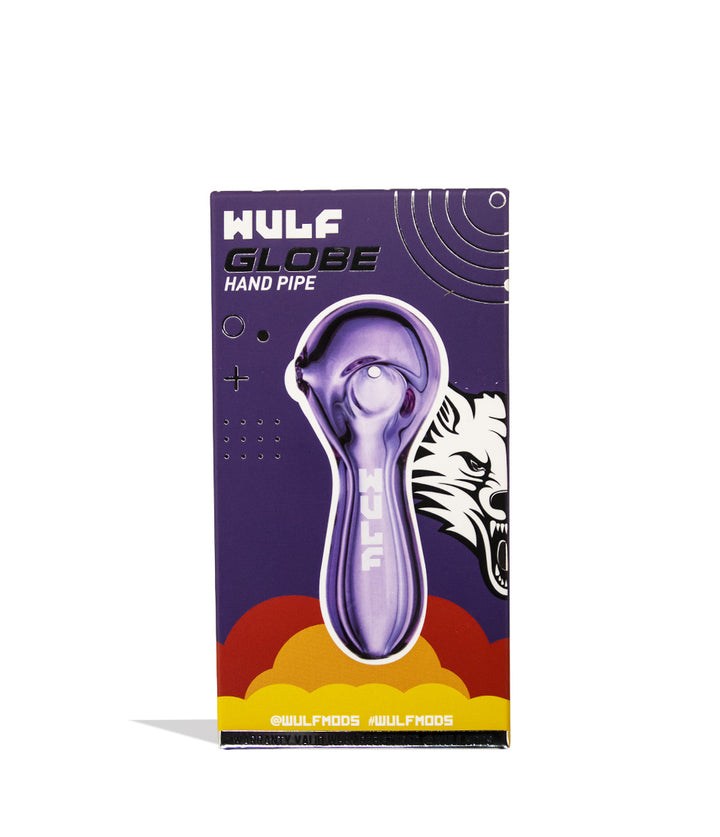 Purple Wulf Mods Globe Hand Pipe Front Packaging View on White Background