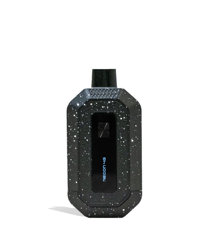 Black White Spatter Wulf Mods Recon 4g Dual Cartridge Vaporizer Front View on White Background