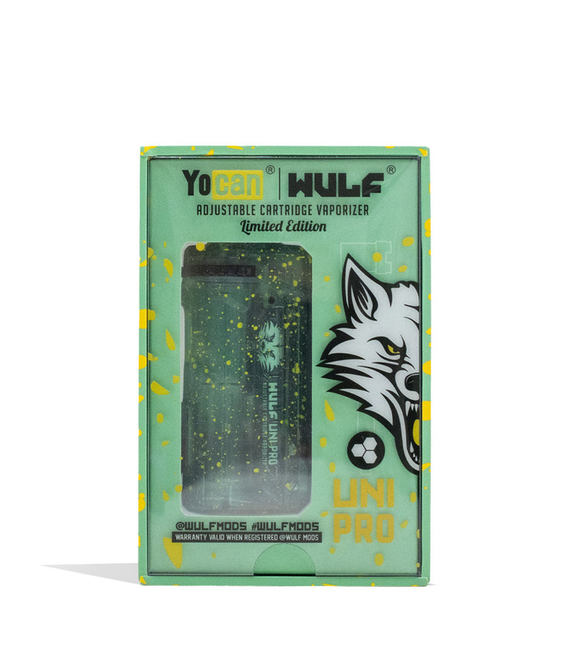 Aqua Wulf Mods X-Ray Series Uni Pro Cartridge Vaporizer Packaging Front View on White Background