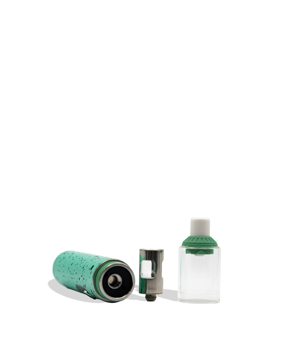 Wulf Mods Orbit 2.0 in teal color on white background on side with included accessories