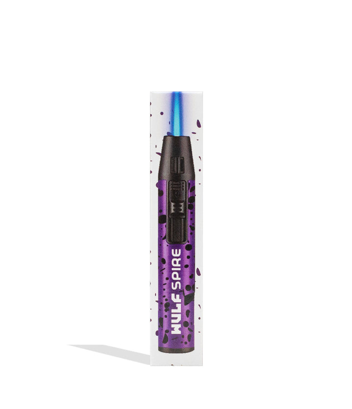 Wulf Mods Spire Pen Torch purple black spatter packaging on white background