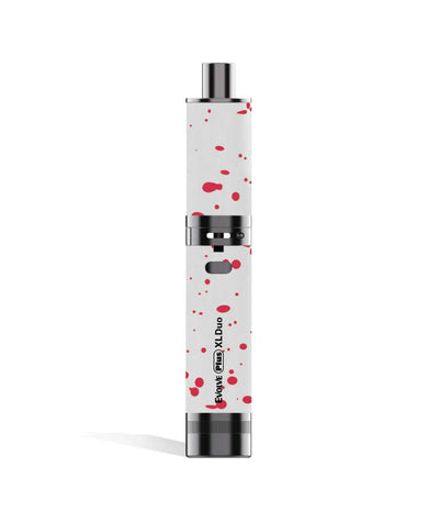 White Red Spatter Wulf Mods Evolve Plus XL Duo 2-in-1 Kit Dry Herb Front View on White Background