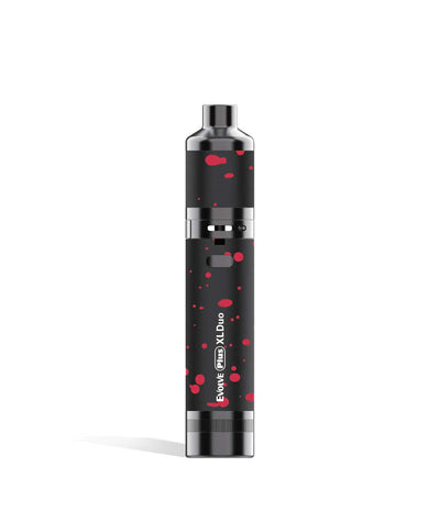 Black Red Spatter Wulf Mods Evolve Plus XL Duo 2-in-1 Kit Wax Pen Front View on White Background