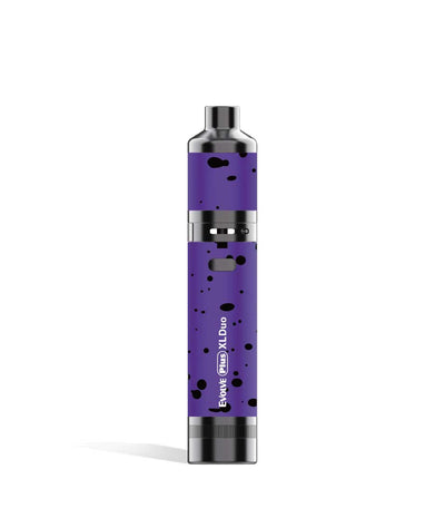 Purple Black Spatter Wulf Mods Evolve Plus XL Duo 2-in-1 Kit Wax Pen Front View on White Background