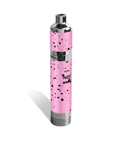 Pink Black Spatter Wulf Mods Evolve Plus XL Concentrate Vaporizer Back View on White Background