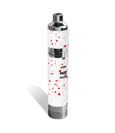 White Red Spatter Wulf Mods Evolve Plus XL Concentrate Vaporizer Back View on White Background