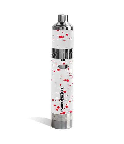 White Red Spatter Wulf Mods Evolve Plus XL Concentrate Vaporizer Front View on White Background