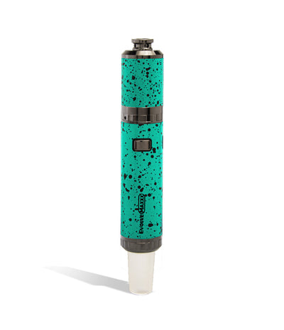 Teal Black Spatter Wulf Mods Evolve Maxxx 3 in 1 Kit Dab Rig Front View on White Background