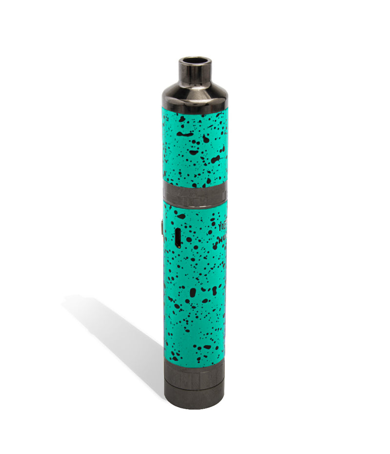 Teal Black Spatter Wulf Mods Evolve Maxxx 3 in 1 Kit Wax Pen Above View on White Background