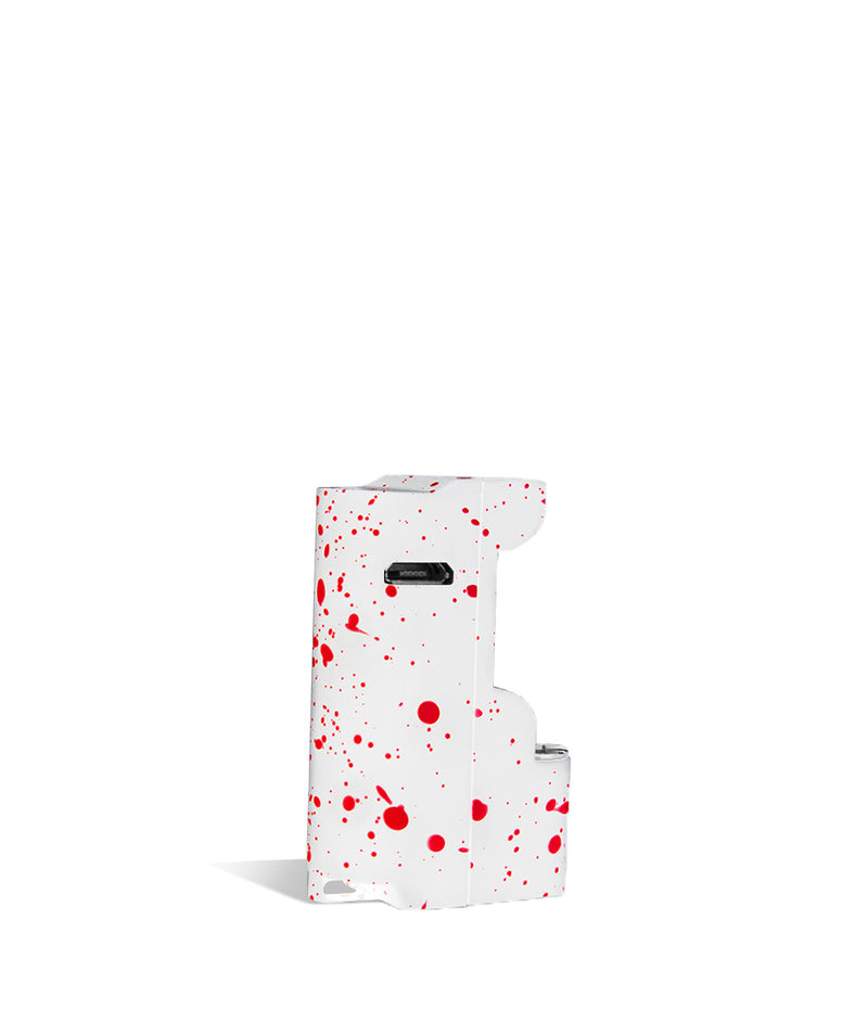 White Red Spatter Wulf Mods Micro Plus Cartridge Vaporizer Back View on White Background
