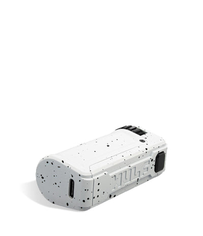 White Black Spatter Wulf Mods UNI S Bottom View Adjustable Cartridge Vaporizer on White Background
