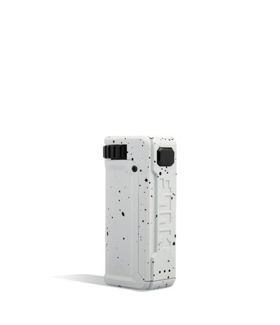 White Black Spatter Wulf Mods UNI S Adjustable Cartridge Vaporizer Front View on White Background