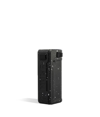Black White Spatter Wulf Mods UNI S Adjustable Cartridge Vaporizer Side View on White Background