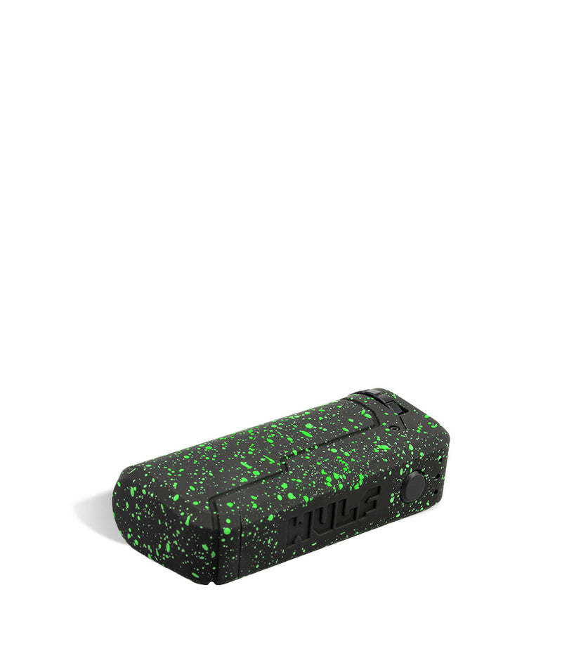 Black Green Spatter Wulf Mods UNI Adjustable Cartridge Vaporizer Down 2 View on White Background
