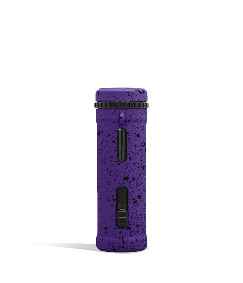 Purple Black Spatter Wulf Mods UNI Pro Adjustable Cartridge Vaporizer Back View on White Background