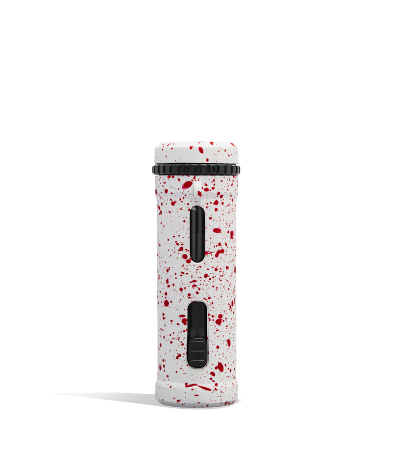 White Red Spatter Wulf Mods UNI Pro Adjustable Cartridge Vaporizer Back View on White Background