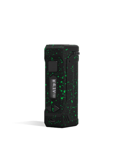 Black Green Spatter Wulf Mods UNI Pro Adjustable Cartridge Vaporizer Front 2 View on White Background