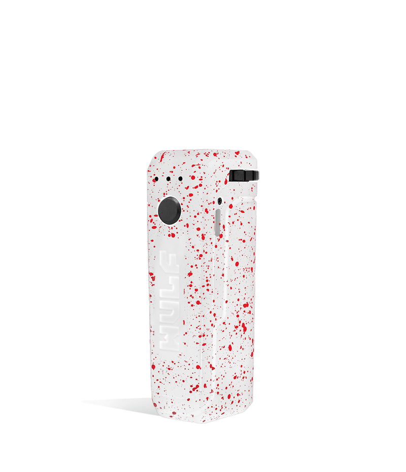 White Red Spatter Wulf Mods UNI Adjustable Cartridge Vaporizer Side 1 View on White Background