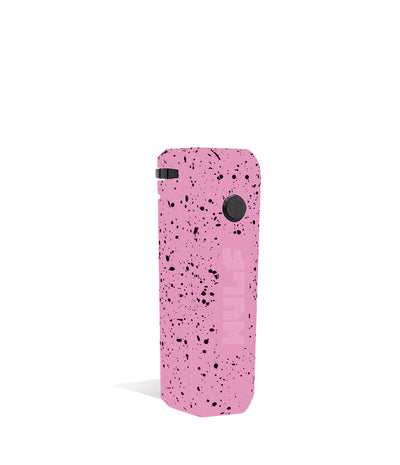 Pink Black Spatter Wulf Mods UNI Adjustable Cartridge Vaporizer Side View on White Background