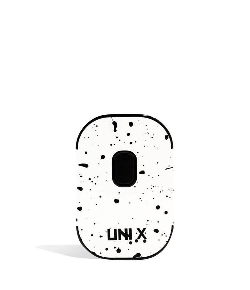 White black spatter Wulf Mods UNI X Cartridge Vaporizer front view on white background